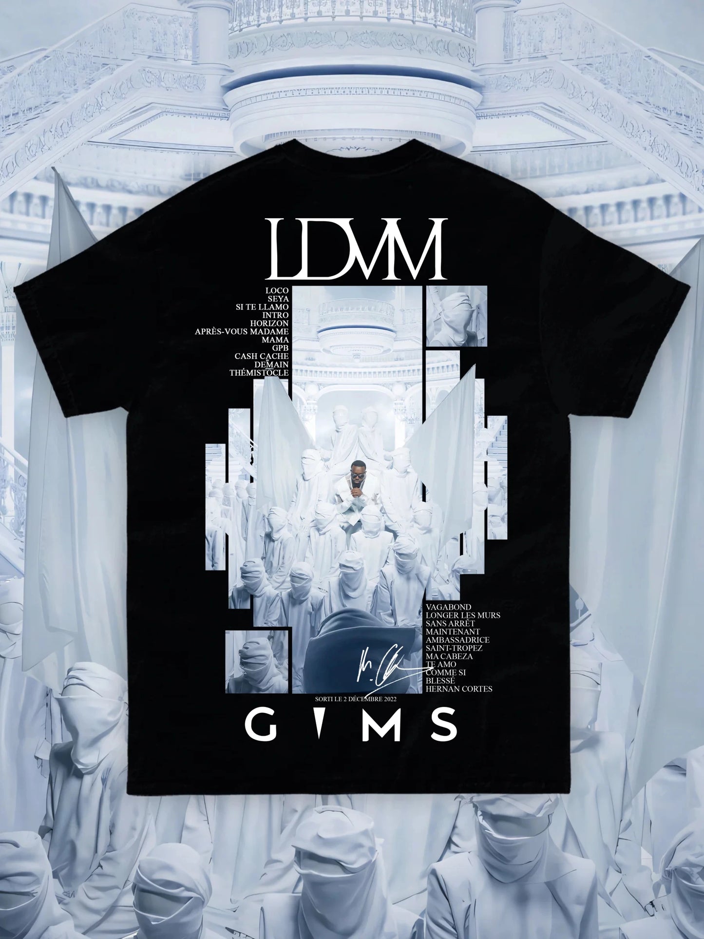 Album French Singer Gims LDVM Graphic T-shirt Men Women Pop Music