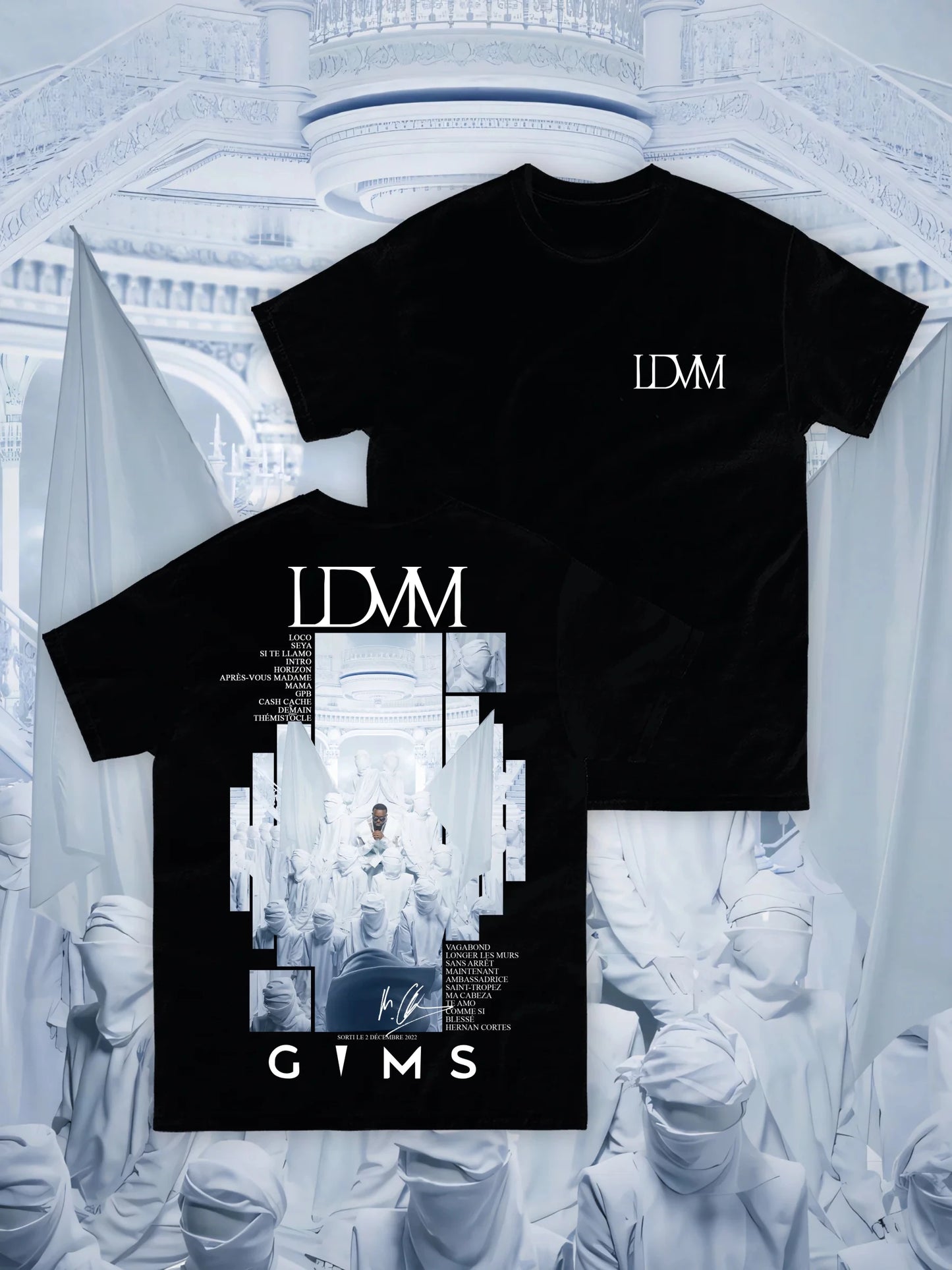 Album French Singer Gims LDVM Graphic T-shirt Men Women Pop Music