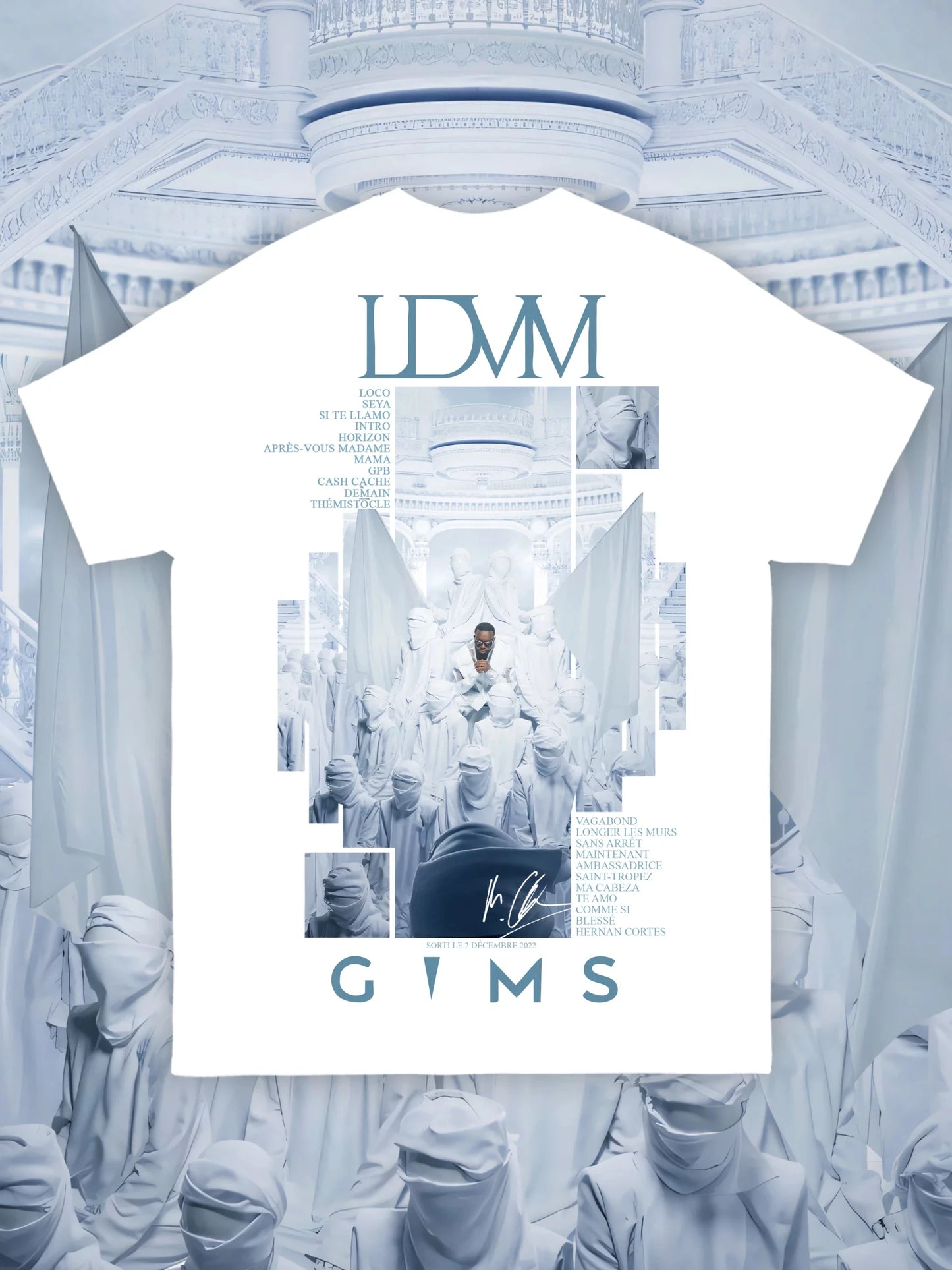 Album French Singer Gims LDVM Graphic T-shirt Men Women Pop Music
