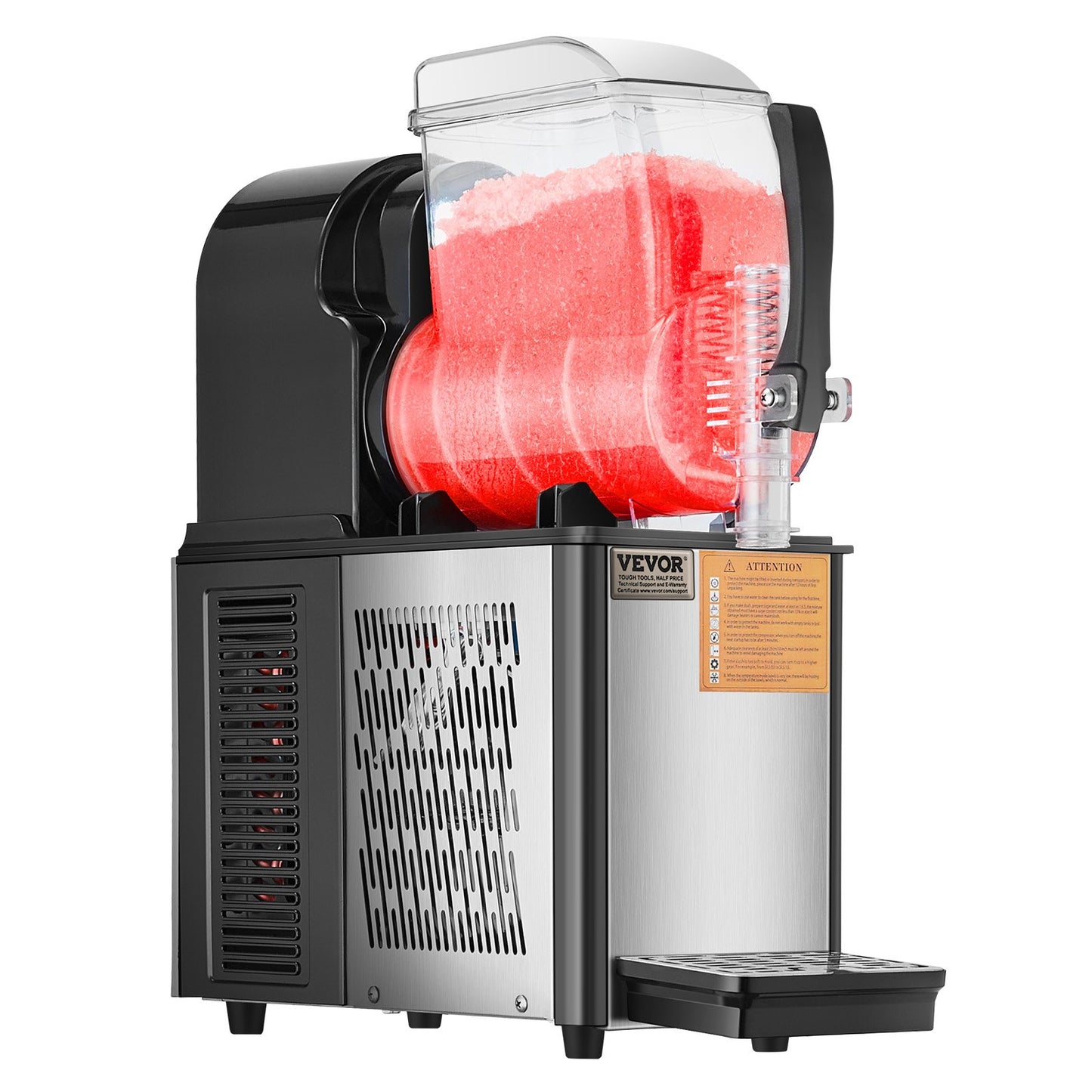 Commercial Slushy Machine, 4L Single Tank Frozen Drink Machine, 16